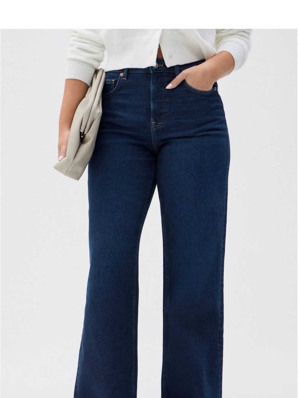 Fabletics High-Rise Dark Blue Wide-Leg Jeans